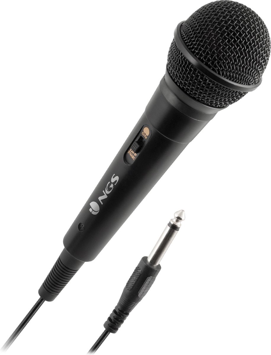 NGS Singerfire Karaokemicrofoon - 3 Meter - 6.3 mm Jack - Zwart