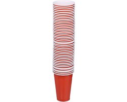 Relaxdays Beer pong bekers - 50 stuks - plastic bekers - party - bierbeker - feest - rood