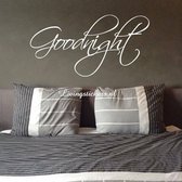 Slaapkamer muursticker Goodnight - Wit - 40x100cm