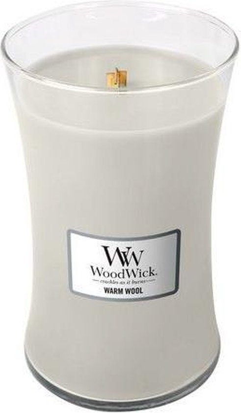 Woodwick Hourglass Large Geurkaars - Warm Wool