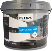 Fitex-Muurverf-Acryl Latex Mat-Ral 9010 Zuiver Wit 5 liter