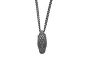 SILK Jewellery - Zilveren Collier / Ketting Slang - Fierce - S27.80 - zwart rhodium - Maat 80cm