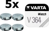 5 pièces - Pile bouton Varta V364 20mAh 1.55V