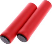 MTB lichtgewicht soft GRIP handvatten 130mm SILICONE foam 35g LIGHTWEIGHT- Rood