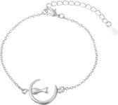 24/7 Jewelry Collection Kat Maan Armband - Poes - Zilverkleurig