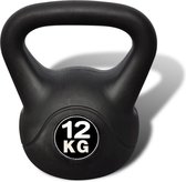 Kettlebell 12KG Zwart - Kettle Bell Fitness - Gewicht met handvat