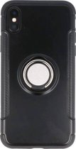 Pantser TPU Hoesje met Ring Houder - Hoesje Geschikt voor iPhone X Zwart
