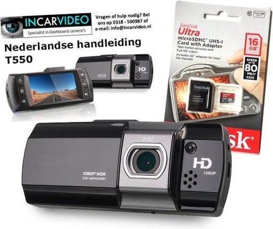 Dashcam T550, Full HD, Nachtzicht, G-sensor, 2,7 inch LCD Scherm - Auto  Dashboard Camera | bol.com