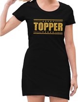 Electrificeren paling Besnoeiing Toppers Topper jurkje zwart met gouden glitter letters dames 38 | bol.com