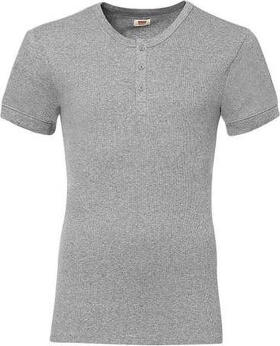Levi Core SS Henley Shirt Heren Sportshirt casual - Maat L - Mannen - grijs  | bol