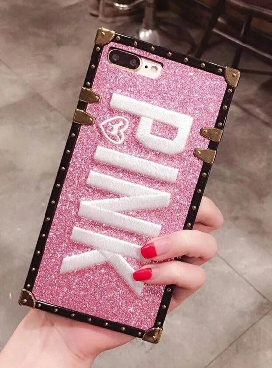 Stevig TPU glitter backcover - PINK - iPhone 7 / 8 - roze