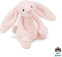 Jellycat Bashful Pink Bunny Rattle, roze konijn rammelaar