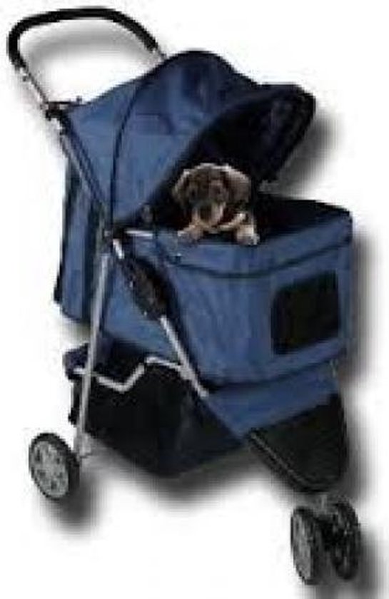 Topmast Hondenbuggy Donkerblauw 3 wielen