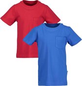Blue Seven Jongens Set(2delig) Shirt Blauw en Rood met zakje - Maat 116