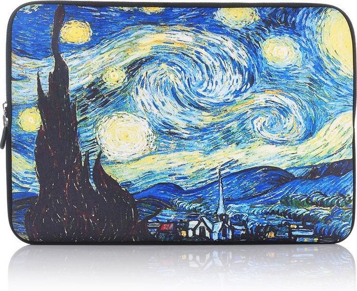 Laptop Sleeve met schilderij print tot 15 inch – Geel/Blauw