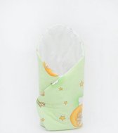 Inbakerdoek - Baby swaddle - 80x80cm - beertjes met hemel groen