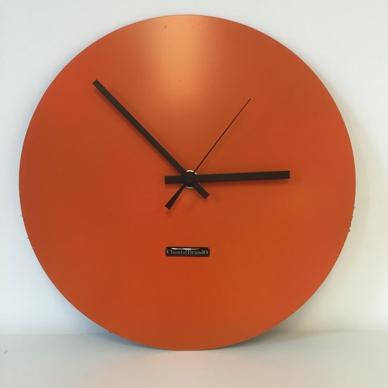 Horloge murale en acier inoxydable une horloge orange | bol