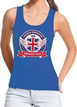 Blauw United Kingdom drinking team tanktop/mouwloos shirt dames XL