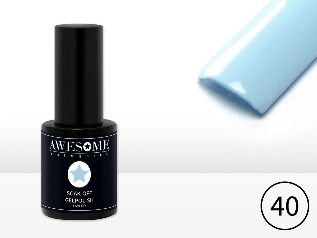 Goedkoopste Awesome 40 Baby Blauw Gelpolish - Gellak - Gel nagellak - UV & LED