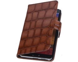 Samsung Galaxy Note 3 Neo - Croco Bruin Booktype Wallet Hoesje
