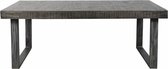 Duverger Cross massive mango - eetafel - grijs antiek - U-frame geschuurd metaal - Afm: 120 cm - 60 cm - 92 cm