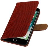 Snake Bookstyle Hoes voor iPhone 7 / 8 Plus Rood