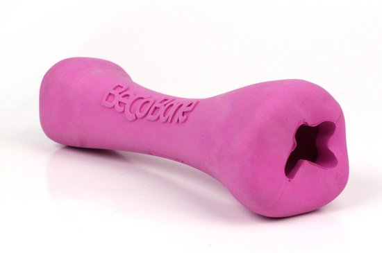 Beco Hondenspeelgoed - Hondenkauwbot met traktatiegat, verrijking speelgoed voor honden, natuurlijk rubber - roze
