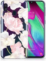 A40 Geschikt voor Samsung Hoesje Design Lovely Flowers