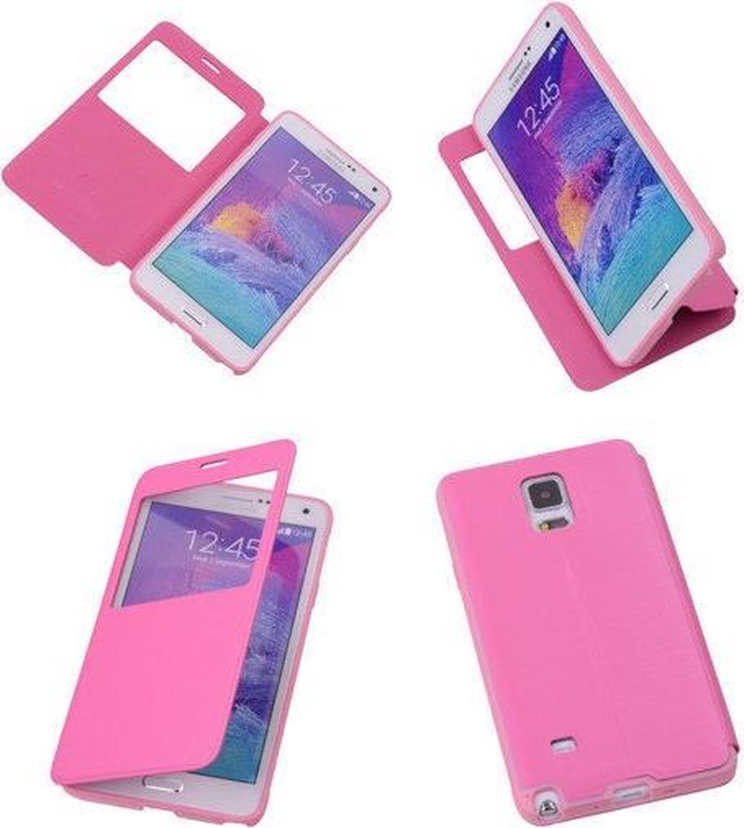 View Cover Pink Samsung Galaxy Note 4 TPU Book-Style