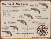 Smith & Wesson Revolvers Metalen wandbord 31,5 x 40,5 cm.