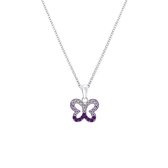 Little Miss Lovely - Zilveren ketting vlinder met purple mix kristal