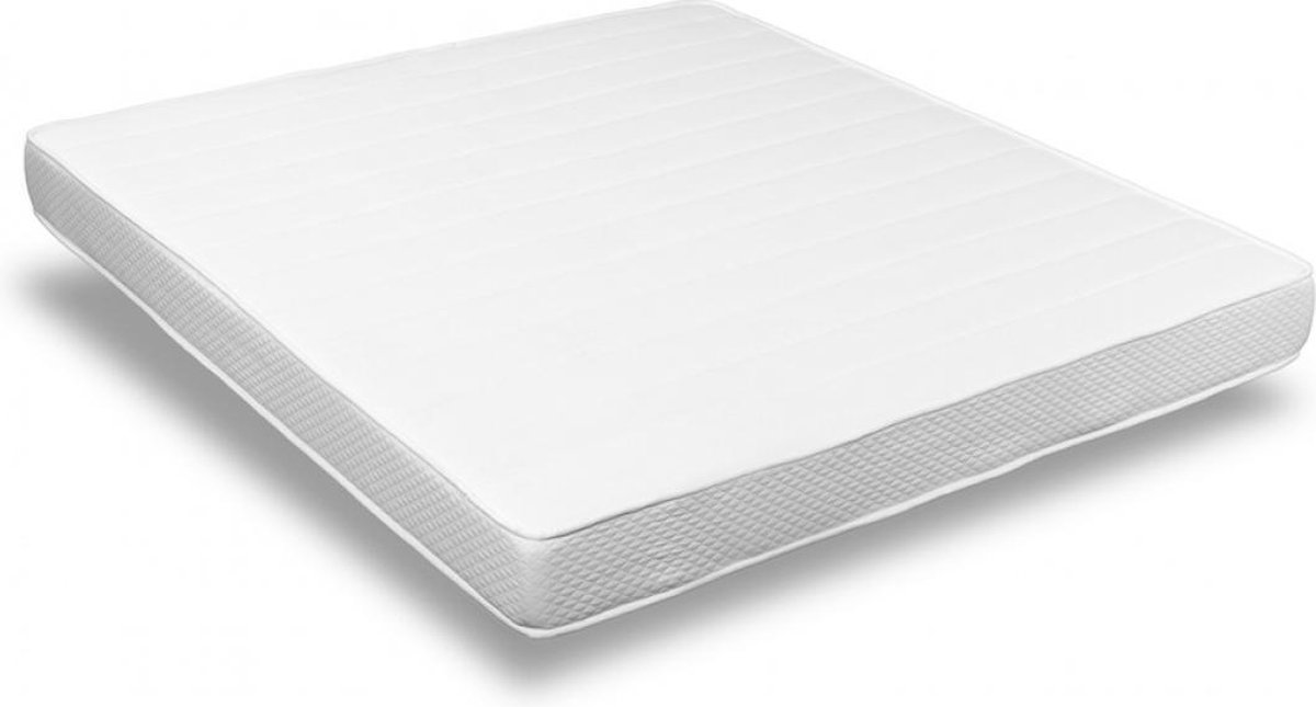 O.M.M. Koudschuim HR55 - Matras - 140x210 x 14 cm - Medium + Bamboo tijk Wit