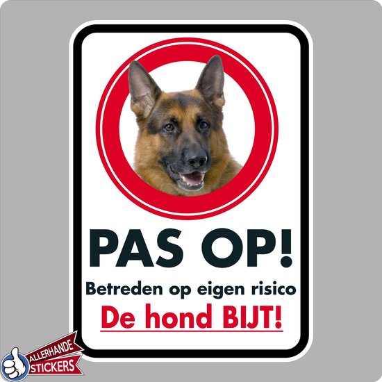 veeg Eerlijk snorkel Pas op voor de Hond, waarschuwing sticker | bol.com