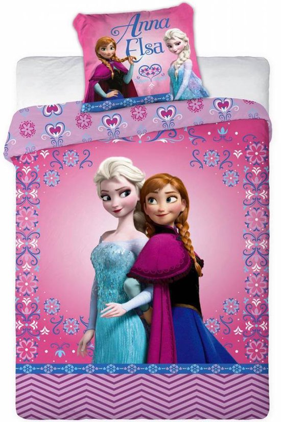 Disney Frozen Pink - Kinderdekbedovertrek - Eenpersoons - 140x200 + 1  kussensloop - Roze | bol.com