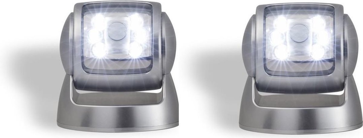 Ondraaglijk Indrukwekkend De andere dag Draadloze LED Buitenlamp met bewegingssensor - Set van 2 - Werkt op  batterijen - 360°... | bol.com