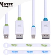 MutecPower "2 pak" 5 meter MINI DisplayPort (DP) (DP) naar DisplayPort (DP) (DP) kabel - mannelijk naar mannelijk  - Ultra HD 4k resolutie -WIT  met 2 kabel koppelingen