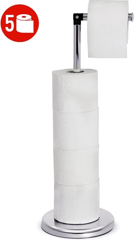 bol.com | Tatkraft Ingrid - Luxe Staande RVS Toiletpapier Houder Vrijstaand  - Toiletrol Houder...