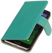 PU Leder Turquoise Samsung Galaxy Note 4 Book/Wallet Case/Cover Hoesje