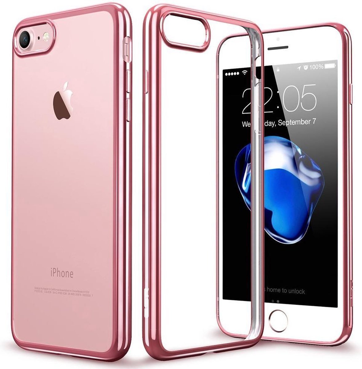 Plating Bumper Soft Flexible hoesje iPhone 7 Plus rose