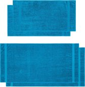 Lumaland - Handdoeken set - 2 Badhanddoeken & 2 handdoeken - 100% katoen - Turquoise