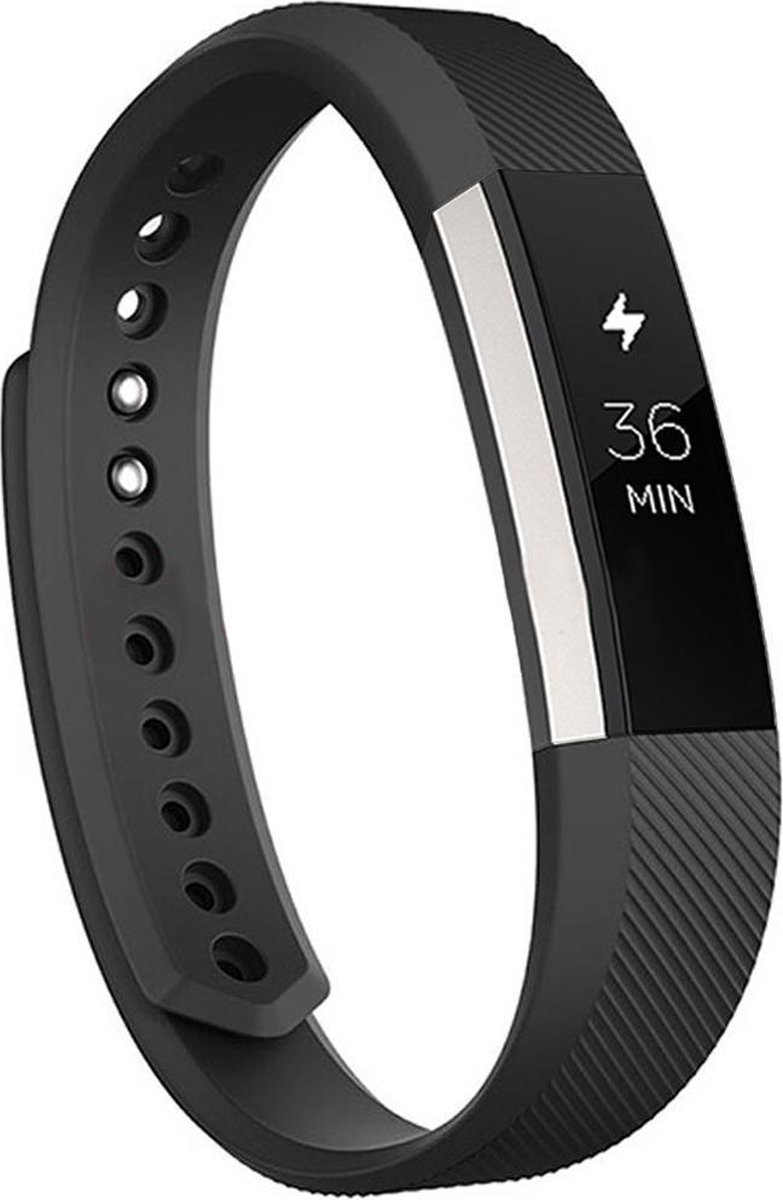 KELERINO. Siliconen bandje geschikt voor Fitbit Alta - Zwart - Small