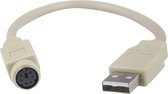 Deltaco USB-82 câble PS/2 6-p Mini-DIN USB A Blanc