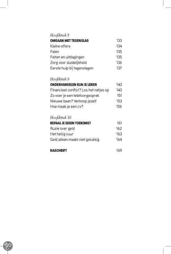 Pagina uit een boek met de inhoudsopgave. Hoofdstukken 8, 9 en 10.