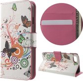 Vlinder kleuren book case wallet hoesje Iphone 7