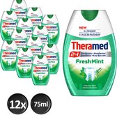 Theramed 2in1 Fresh Mint Tandpasta 75 ml - 12 stuks - Vordeelverpakking