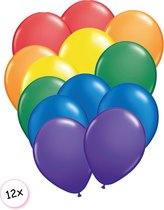 Ballonnen Regenboog 12 stuks 27 cm