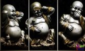 Diamond Painting "JobaStores®" Horen-Zien-Zwijgen Buddha - volledig - 60x40cm