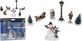 Kersthuisjes - Kerstdorp - Kerstfiguren - Kerstdorp decoratie - Set van 7 stuks