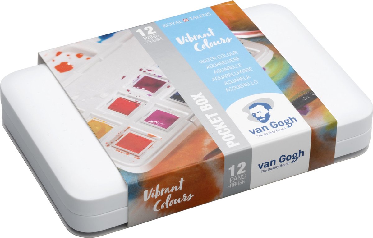 Van Gogh aquarelverf pocketbox 12 napjes met penseel - levendige kleuren |  bol.com