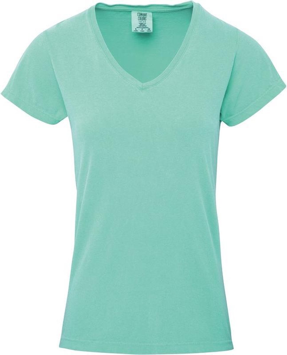 Janice Verbazing Bomen planten Basic V-hals t-shirt comfort colors groene voor dames - Dameskleding t-shirt  groene M... | bol.com